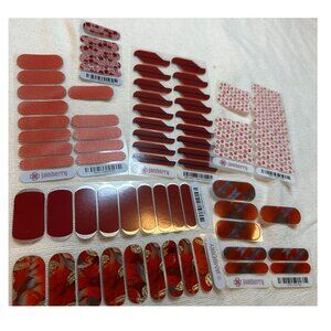 💅Hard to Find Jamberry Nail Wrap Lot (7) Full or Partial Sets, in Red Designs💅